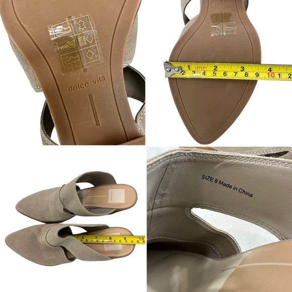 Dolce Vita Rogin Suede Heeled Mules Size 8 - Picture 15 of 16